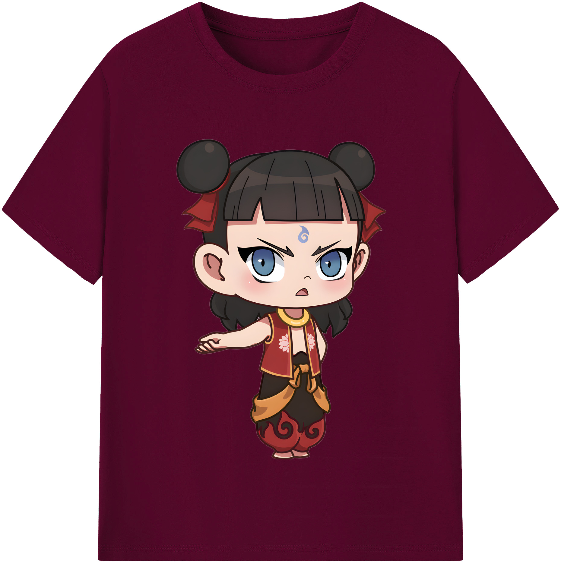 （画像用） Ne Zha 2 ナタ 魔童の大暴れ レディースカジュアルプリントTシャツ（綿100％）